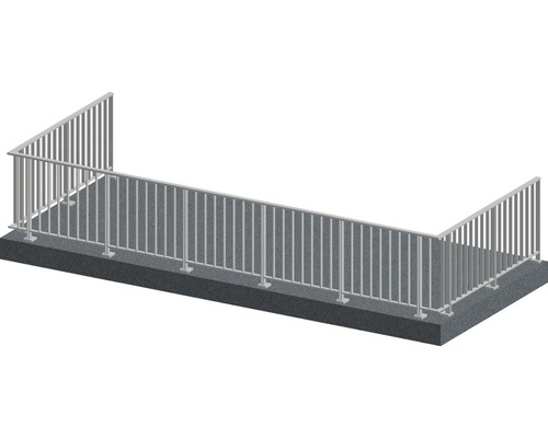 Räckesset PERTURA Triton U-form golv-/ markmontage antracit 10 m