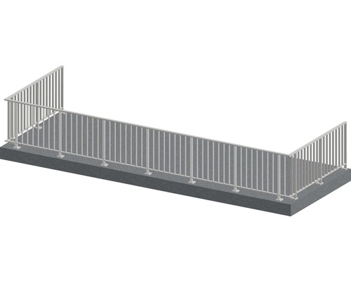 Räckesset PERTURA Triton U-form golv-/ markmontage antracit 11 m