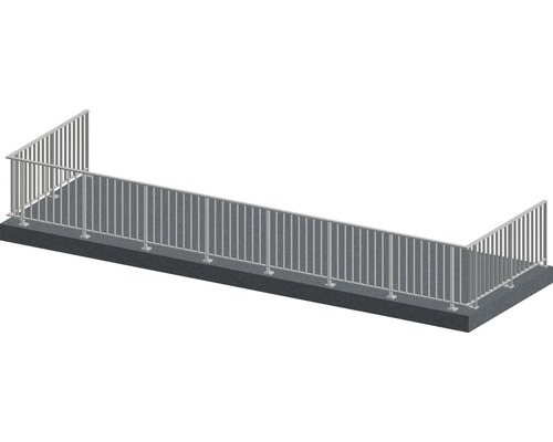 Räckesset PERTURA Triton U-form golv-/ markmontage antracit 12 m