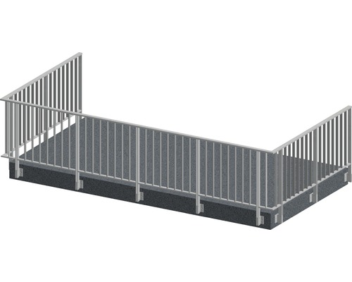 Räckesset PERTURA Triton U-form sido-/ väggmontage antracit 9 m