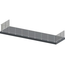 Metallräcke på betongunderlag