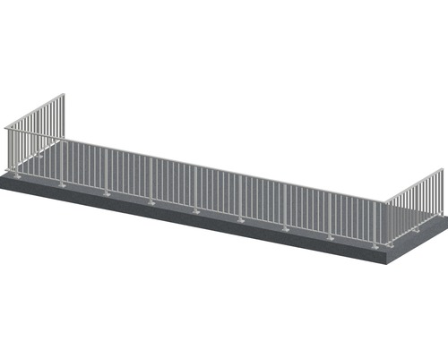 Räckesset PERTURA Triton U-form golv-/ markmontage gråbrun 13 m
