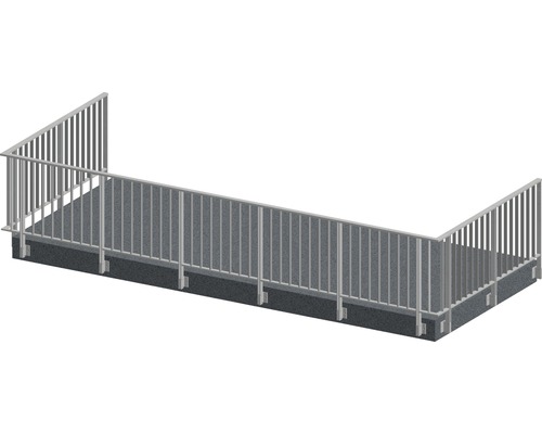 Räckesset PERTURA Triton U-form sido-/ väggmontage antracit 10 m