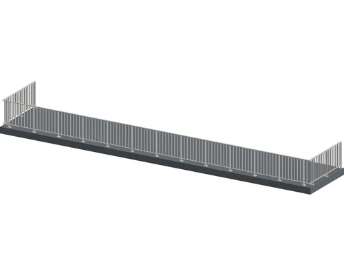 Räckesset PERTURA Triton U-form golv-/ markmontage antracit 17 m
