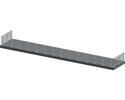 Räckesset PERTURA Triton U-form golv-/ markmontage antracit 18 m