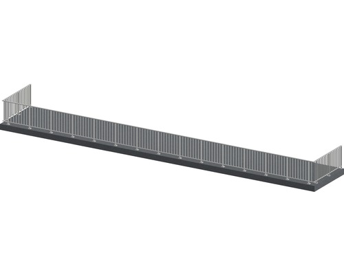 Räckesset PERTURA Triton U-form golv-/ markmontage antracit 19 m