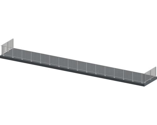 Räckesset PERTURA Triton U-form golv-/ markmontage gråbrun 20 m