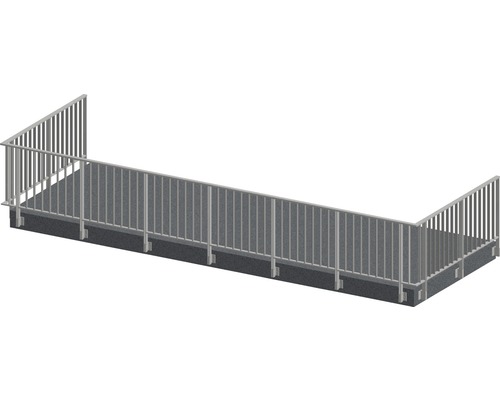 Räckesset PERTURA Triton U-form sido-/ väggmontage antracit 11 m