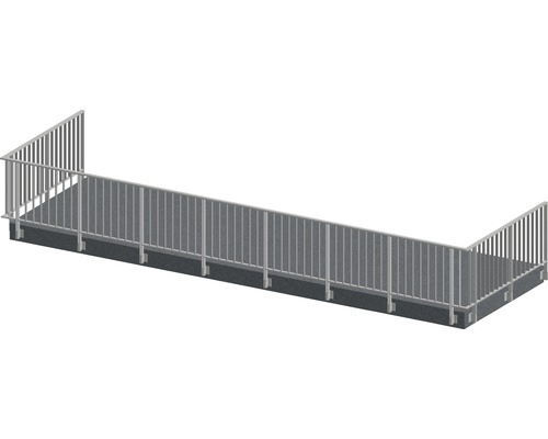 Räckesset PERTURA Triton U-form sido-/ väggmontage antracit 12 m
