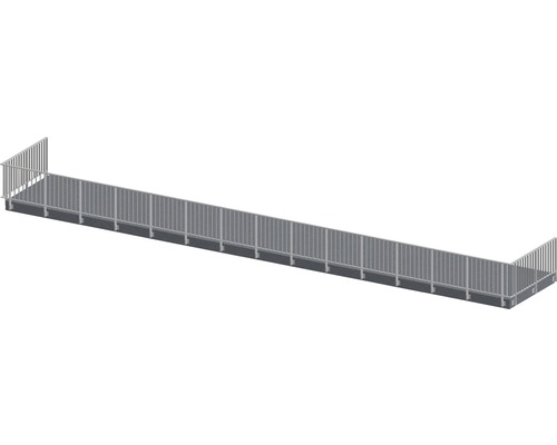 Räckesset PERTURA Triton U-form sido-/ väggmontage antracit 19 m