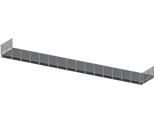 Räckesset PERTURA Triton U-form sido-/ väggmontage antracit 20 m