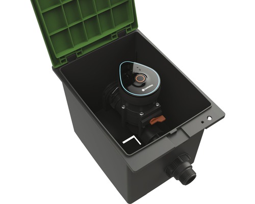 Gardena bevattningskontroll i låda för trädgårdsbevattning