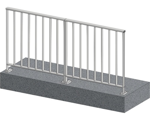 Räckesset PERTURA Triton G-form golv-/ markmontage gråbrun 2 m Metallräcke på betong