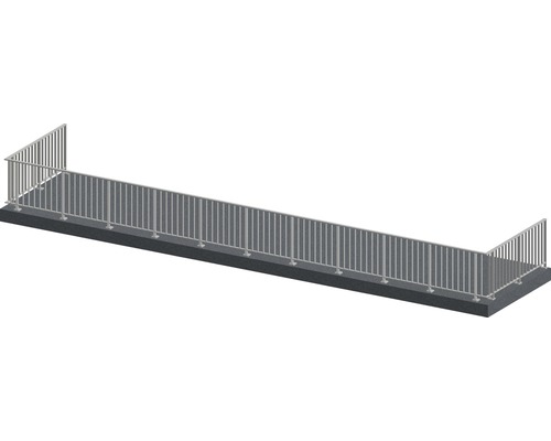 Räckesset PERTURA Triton U-form golv-/ markmontage antracit 16 m