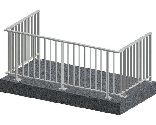 Metallräcke på betongunderlag
