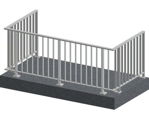 Räckesset PERTURA Triton U-form golv-/ markmontage gråbrun 5 m