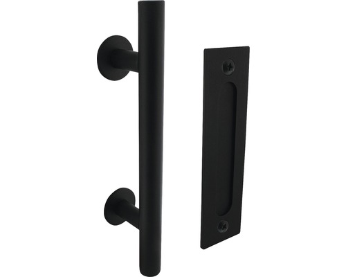 Skjutdörrhandtag och infällt handtag av metall