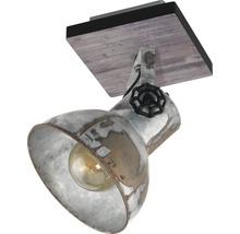 Taklampa av metall med träutseende