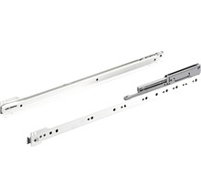 Lådskena HETTICH kullagrad delutdrag med dämpning 500mm vit 2-pack