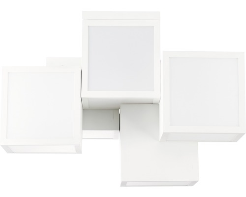 Vit LED-vägglampa med fyrkantiga lampskärmar