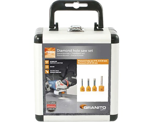 Tebo diamantborrsågsats i fodral