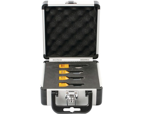 Öppen verktygslåda med fyra stämjärn