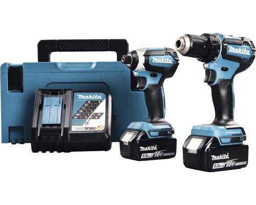 Verktygspaket MAKITA DLX2289TJ 18V 2 maskiner med 2 st 5,0Ah batterier+laddare i MAKPAC