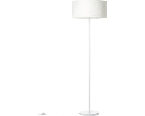 Golvlampa med rund skärm och rak bas