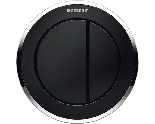 Spolknapp GEBERIT Omega10 Round dubbel spolknapp fjärrstyrning svart 7972551 Geberit Logo Tryckplatta för spolcistern