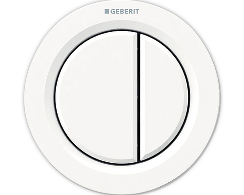 Spolknapp GEBERIT Omega01 Round dubbel spolknapp fjärrstyrning vit 7972544 Geberit Logo tryckplatta för cistern
