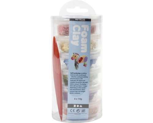 Metallisk skumlera set med modelleringsverktyg