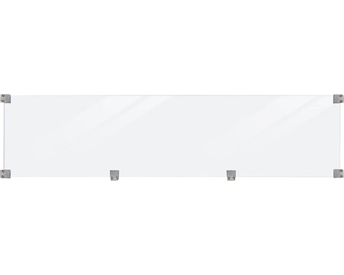 Glasstaket PLUS Klink/Plank klar 174x44,6cm svart list