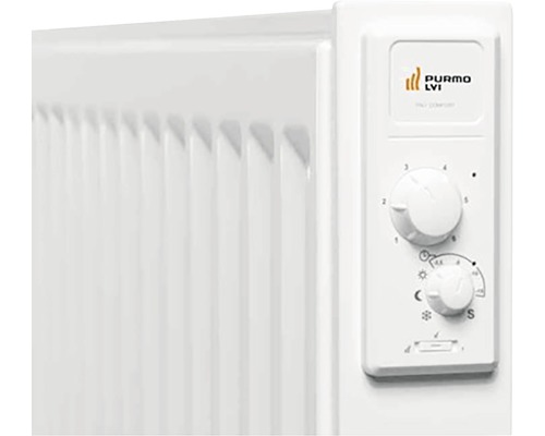 Detaljvy av ett elektriskt element med termostat för temperaturreglering