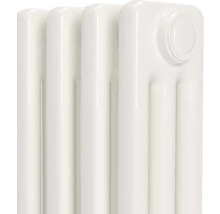 Närbild av ett vitt sektionsradiator