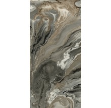 Dekorativ platta med marmorlook i grå-, brun- och svarttoner