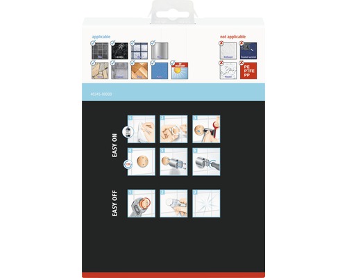 Instruktioner för användning av produkten på olika ytor och steg-för-steg-guide för enkel montering och demontering