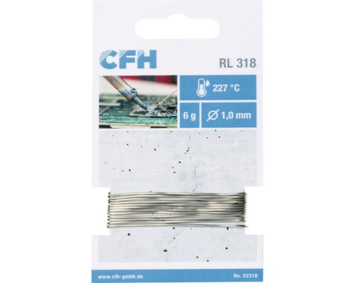 CFH lödtenn RL 318, 6 gram med 1,0 millimeter diameter