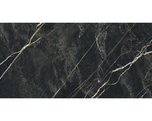 Klinker Darkstone Forest Pulido svart guld blank marmoroptik 60x120x0,93 cm Klinker Darkstone Forest Pulido svart guld blank marmoroptik 60x120x0,93 cm