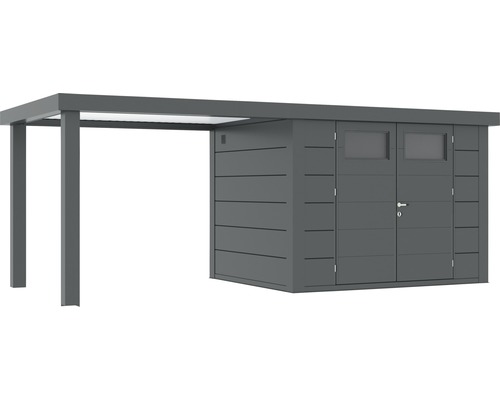 Trädgårdshus med markis för extra förvaringsutrymme utomhus