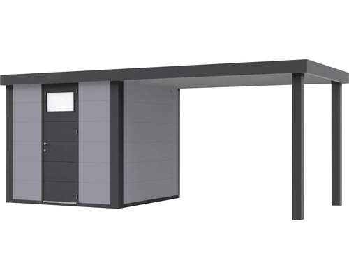 Trädgårdshus med integrerad carport