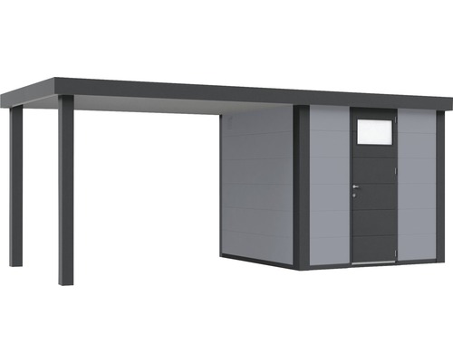 Carport med förråd och dörr