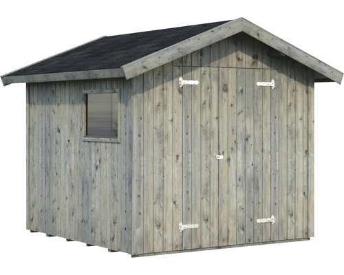 Trädgårdshus i trä med fönster och dörr