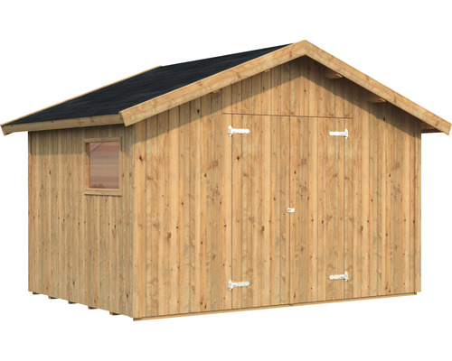 Trädgårdshus i trä med fönster och dörr