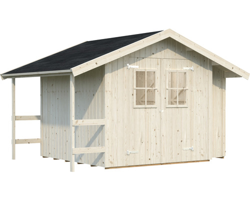 Trädgårdshus i trä med tak