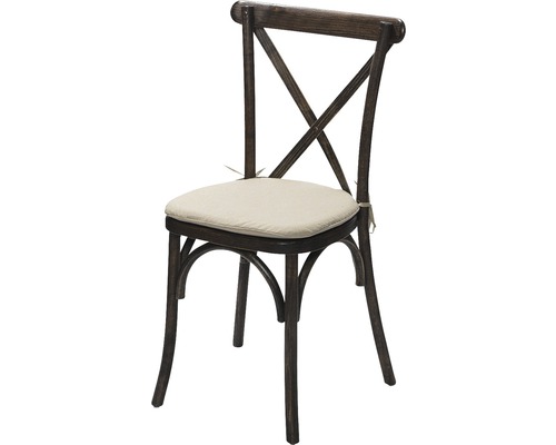 Sittdyna VEBA för stol 48x47cm Crossback beige Trästol med korsad rygg och sittdyna