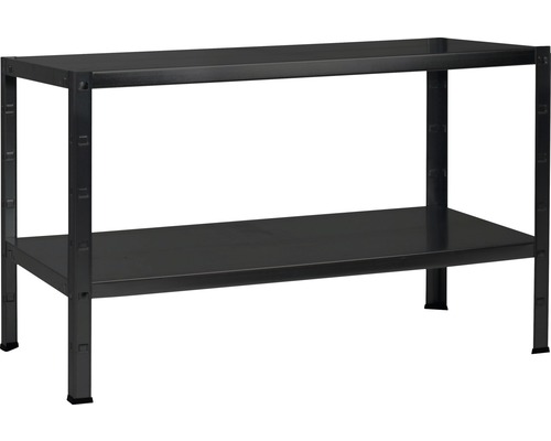 Förvaringshylla SCHULTE REGALWELT 43x100x40cm metall svart 2 hyllplan max. 130kg Arbetsbänk med två hyllor