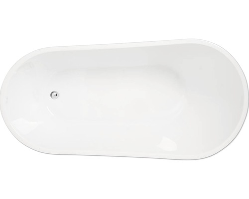 Ovalformat badkar med centralt avlopp