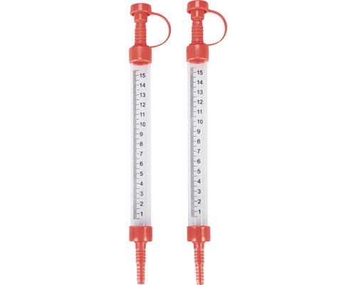 Cylinder MAUERLOB för slangvattenpass 10cm 2-pack Två regnmätare av plast med skala