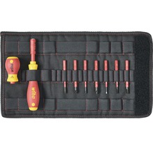 Wiha utbytbar bladuppsättning med flera skruvmejslar i en svart verktygsväska