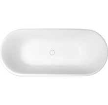Fristående badkar i oval form, ovanifrån